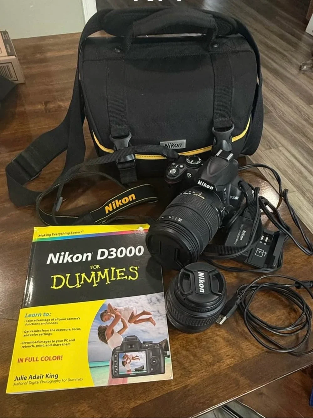 Nikon D3000 DSLR Kit in Black and Yellow Accents